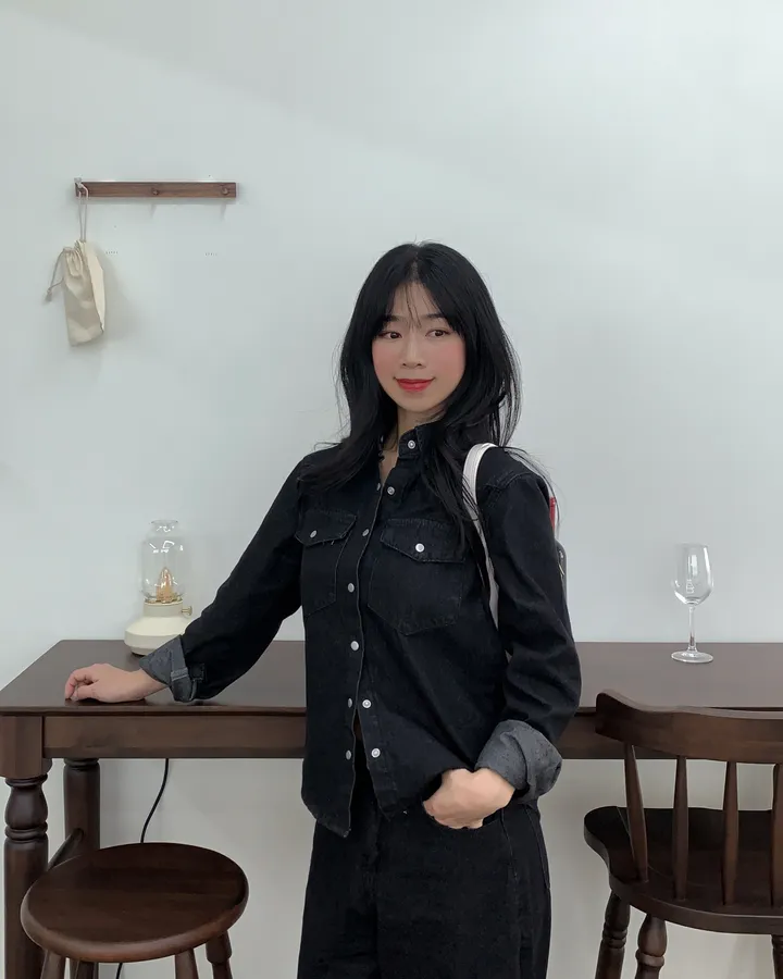 [하이퀄✨데님set] 2컬러/ 데님셔츠+와이드 데님팬츠 투피스 세트 /S.M.L 상세 이미지 29