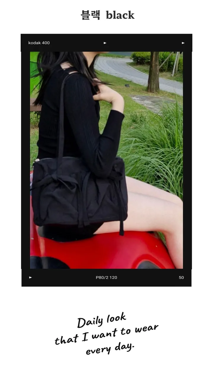 키링선물 여행룩 리본가방 출근가방 발레코어 나일론숄더백 투포켓  나일론에코백 패션가방 가벼운가방 상세 이미지 20