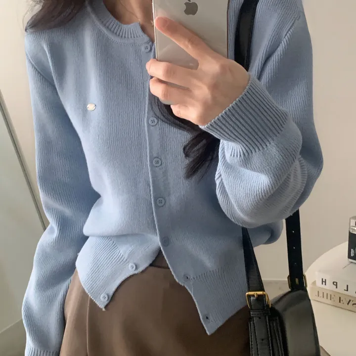 [봄🌸/부드러운!] 싱볼 라운드 펜던트 니트여리핏 가디건 - 6color 상세 이미지 18