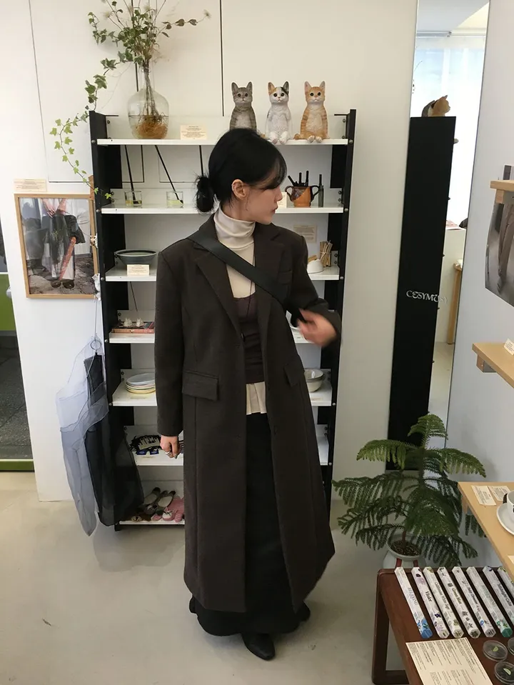 스테이 브이넥 롱코트 (3color) 상세 이미지 17
