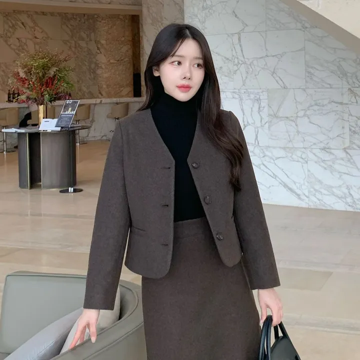 [겨울신상✨] 슈슈 노카라자켓 / 겨울자켓 가을자켓 기모자켓 울자켓 모직자켓 울코트 모직코트 숏코트 숏자켓 트위드자켓 하객룩 겨울코트 핸드메이드 코트 떡볶이코트 후드코트 레이어드 자켓 기모 코듀로이 스웨이드 무스탕 퍼자켓 하프코트 케이프코트 망토 겨울옷 상세 이미지 31