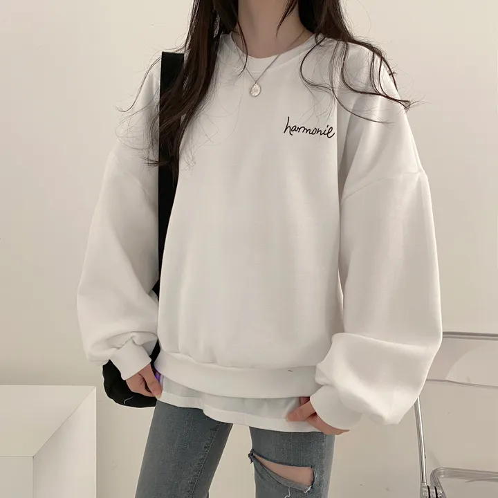 당일발송⚡[데일리/묶음할인] 심플 오버핏 하모니 레터링 맨투맨 4color 상세 이미지 16