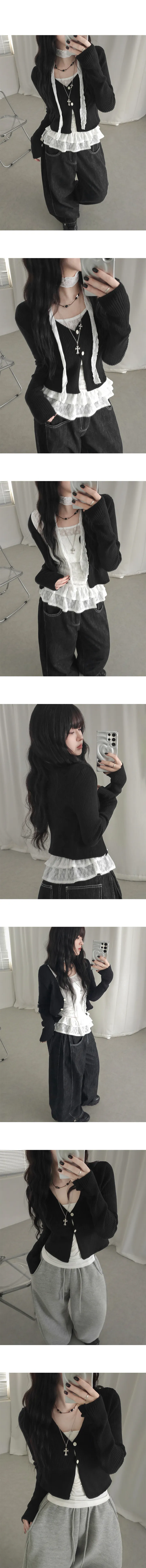[핏보장/포근색감🖤] 밤비 크롭 투버튼 봄가을 기본 데일리 베이직 브이넥 긴팔 가디건 6color 상세 이미지 10