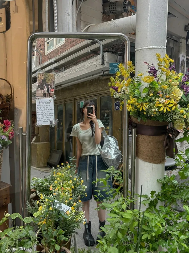 [버뮤다입문👖S~XL] *허리조절* 빈티지 워싱 카고 데님 버뮤다 반바지 5부 숏 팬츠 봄 간절기 청바지 썸머 하프 바지 스트랩 y2k 하이웨스트 하체커버4type 상세 이미지 13