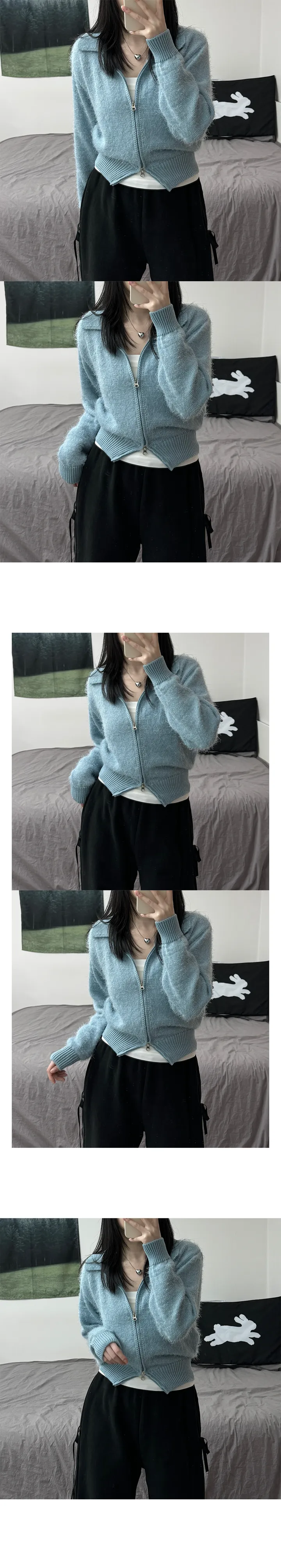 Angora Two Way Cara Zip-Up 앙고라 투웨이 카라 집업 상세 이미지 10
