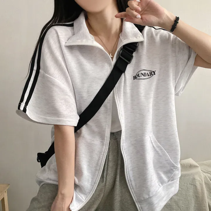봄여름*[편안한/넉넉핏!] 져지 스포티 바운더리 오버핏 아노락 반팔 투웨이 집업 3color 상세 이미지 4