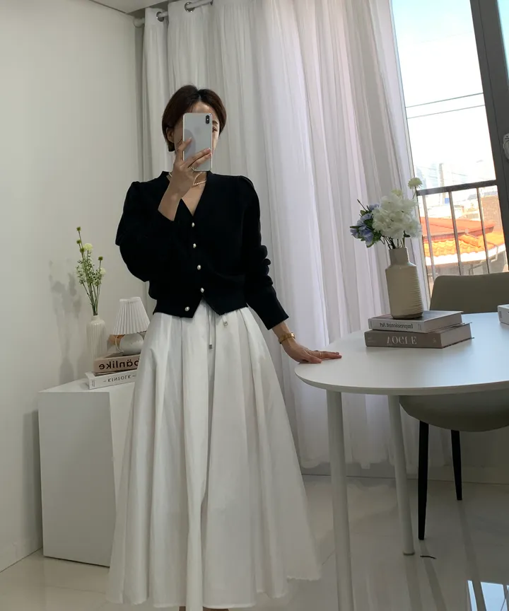 주문폭주💝[BEST]인기상품❤️부드러운 간절기 진주 버튼 브이넥 가디건/하객룩/출근룩/봄/봄가디건/아우터/간절기/하객룩/개강룩/데이트룩/출근룩 상세 이미지 5