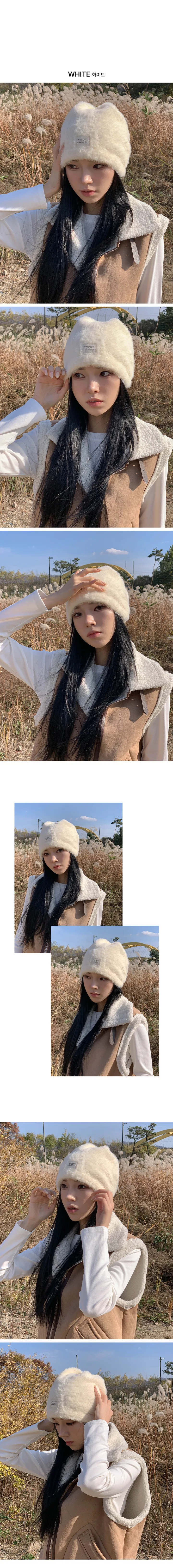 [❄️겨울추천템❄️/당일출고] 소프트 앙고라비니 페이크퍼 겨울 비니 털 니트 모자 (2color) 상세 이미지 3
