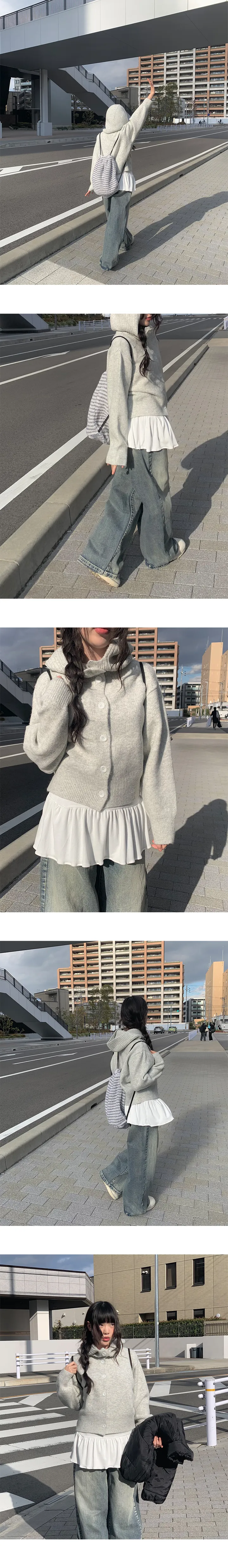 [포근🤍]후우 버튼 후드 가디건 (5color) 상세 이미지 11