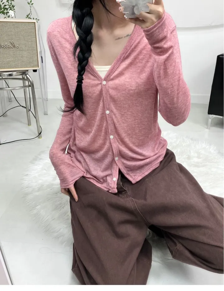 [핏 보장/ 간절기템] 샤인 시스루 가디건 (6color) 상세 이미지 17