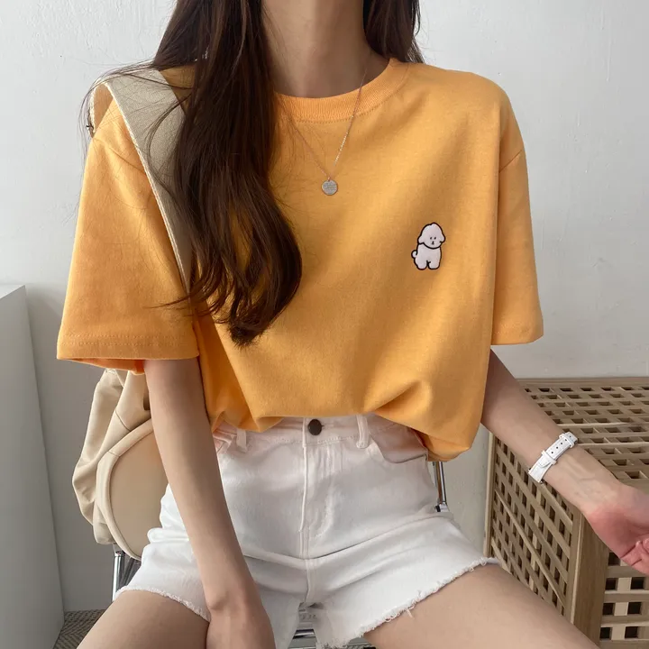 [묶음 할인/꾸안꾸] 귀여운 흰둥이 패치 반팔티 5color 상세 이미지 44