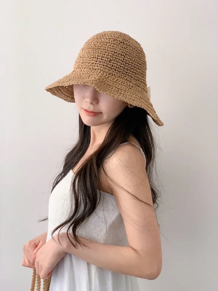 리본 레이스 보넷 여름 밀짚 라피아햇 벙거지 모자 상세 이미지 18