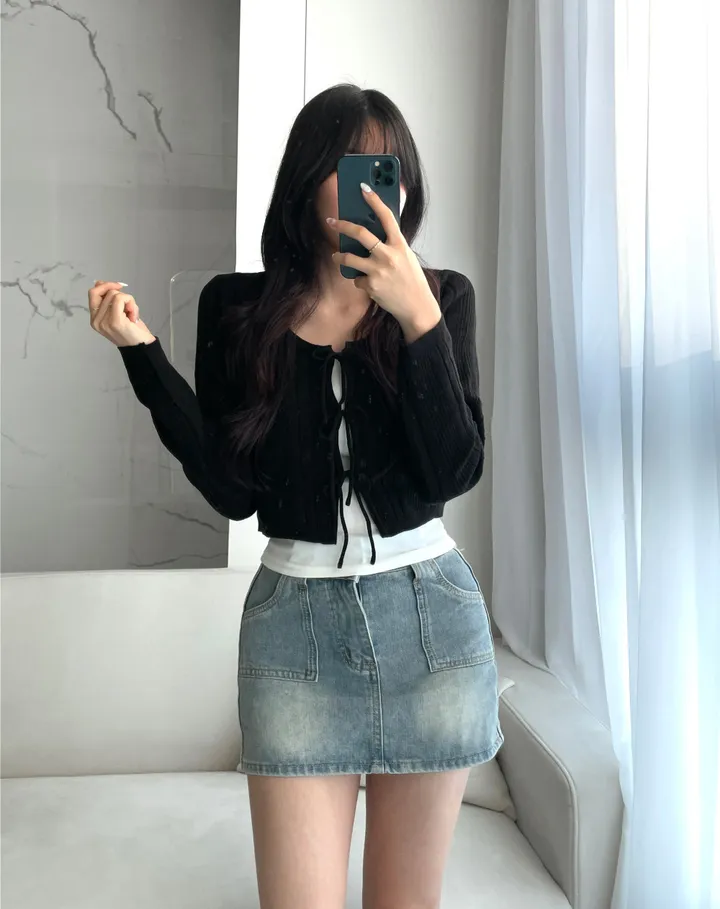 [주문폭주🤍/리본포인트!]  💘남심 저격해버릴 리스 쓰리리본 가디건 상세 이미지 32
