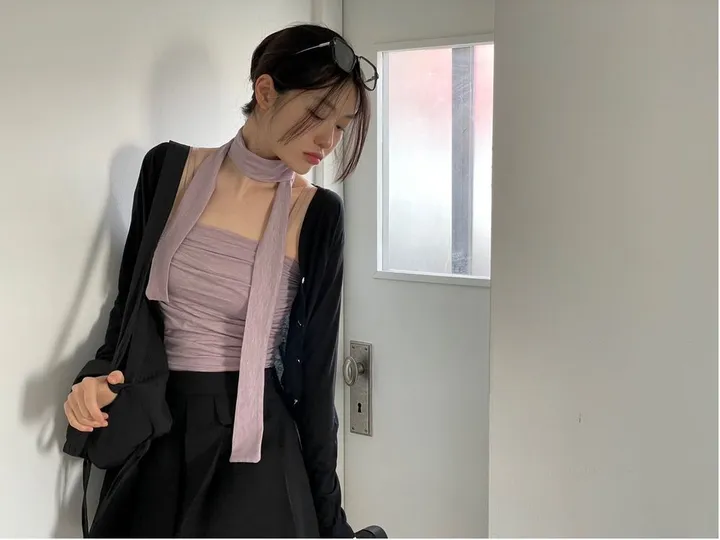 set 톤즈 머플러 셔링 밴딩 튜브탑 세트 3color 상세 이미지 24