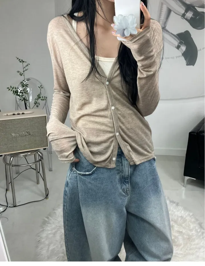 [핏 보장/ 간절기템] 샤인 시스루 가디건 (6color) 상세 이미지 29