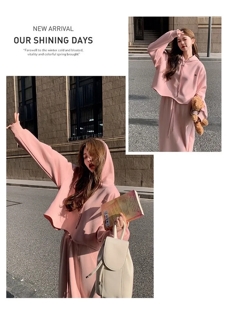 ❣️러블리❣️ 상하의 세트 후드티 치마 간절기 여리여리 귀염핏 여신핏 봄 가을 코디세트 트레이닝세트 트레이닝복 상세 이미지 15