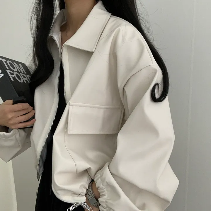 [ 봄신상 ]루즈핏 투웨이 레자 숏점퍼 상세 이미지 60