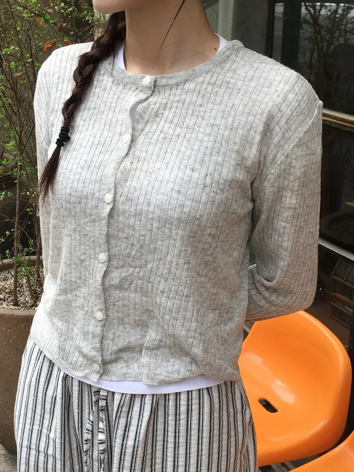 *주문폭주 순차발송* 가성비 빈티지 사계절 린넨 라운드 데일리 가디건 니트 (6color) 상세 이미지 32