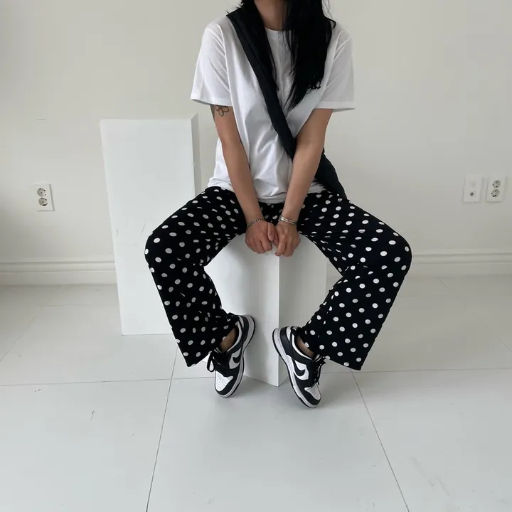 [와이드핏/시원한원단] 도트패턴 땡땡이 밴딩팬츠 냉장고바지 유니크룩 / 여름 여름옷 홈웨어 여름바지 바캉스룩 마실룩 밴딩통바지 상세 이미지 26