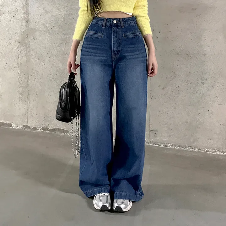 [3color/주인장인생템] 모디 립포켓 탄탄 롱 와이드데님 롱팬츠 키큰녀청바지 인생청바지 상세 이미지 40