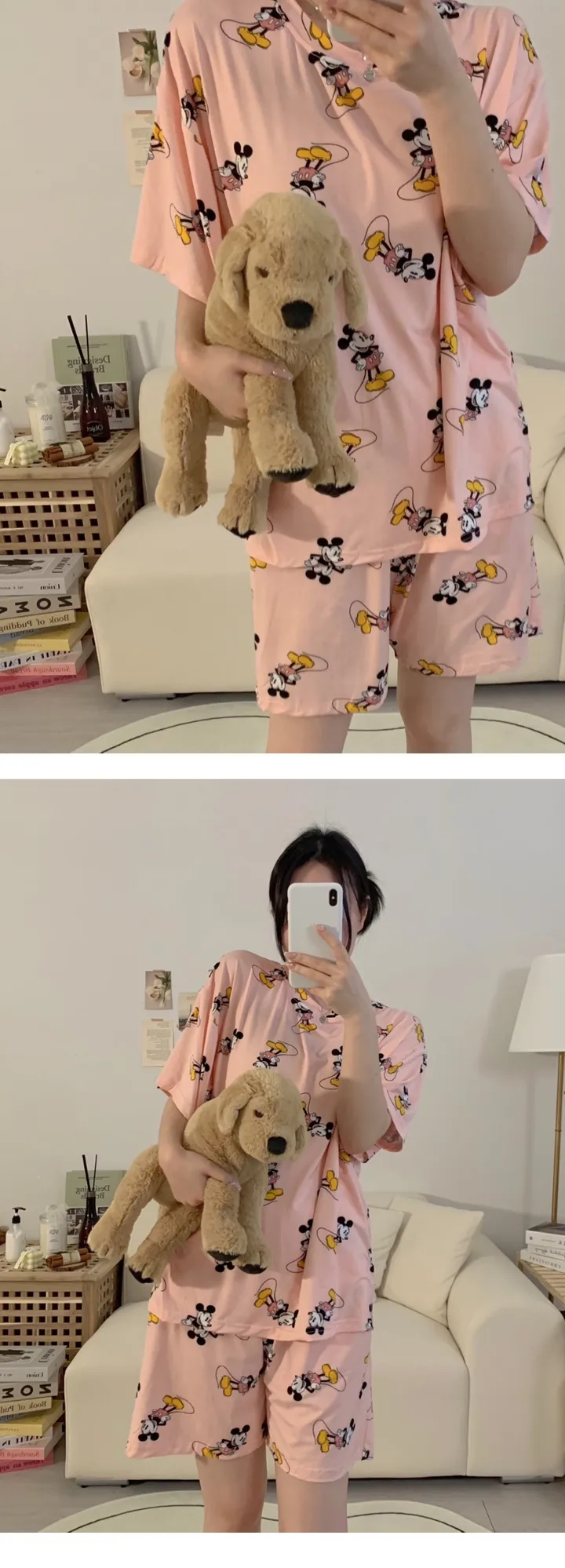 [디즈니정품] 치즈 디즈니 반팔 잠옷세트 빅사이즈 커플 여름 파자마 상세 이미지 35