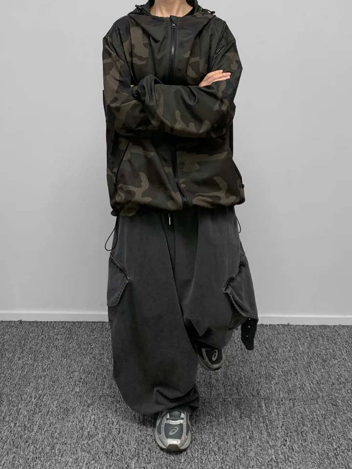 [🖤unisex] 카모 윈드 브레이커 상세 이미지 13