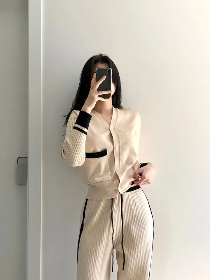 빠른🔥고퀄버전🩷원조✔️다니 롱투피스세트(긴바지,긴팔버전)104,투피스추천,트레이닝,배색추리닝,츄리닝추천,롱바지,여름바지,가디건,가디건세트,데일리,꾸안꾸,단추가디건,봄,가을 상세 이미지 16
