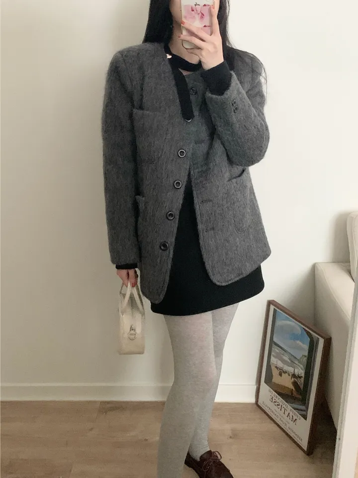 로느 브러쉬 울 코트 상세 이미지 37