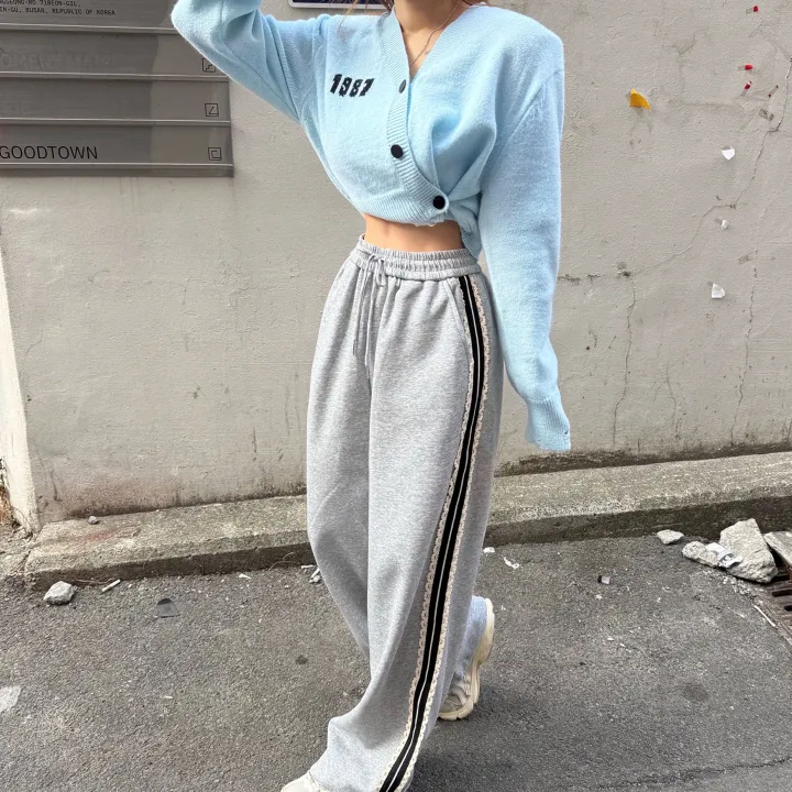 [패드내장/컬러폭탄💝] 레터링 언발 랩 왕 패드 투웨이 브이넥 크롭 봄 배색 니트 가디건 (5COLOR) 상세 이미지 22