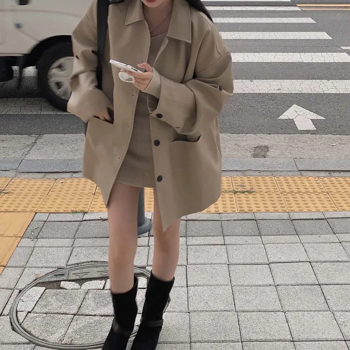 [힙덮는기장감~/블랙 당일출고🎉] 자체제작 #크치Made 오디너리 롤업 오버핏 하프 레더자켓 - jk 상세 이미지 52