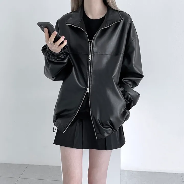 balloon leather jacket! 2col 상세 이미지 9