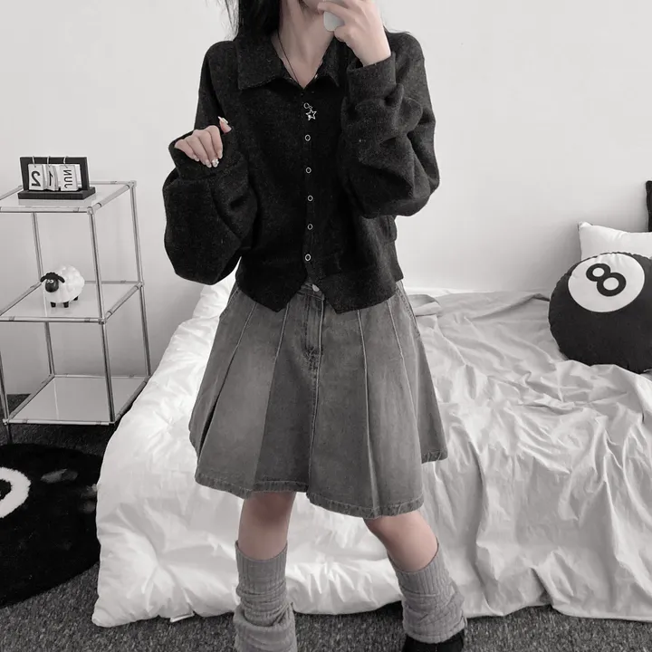 [아방핏, 꾸안꾸등극 ] Balloon collar cardigan [ 벌룬 카라 스냅 단추 아방 가디건 ] 상세 이미지 8