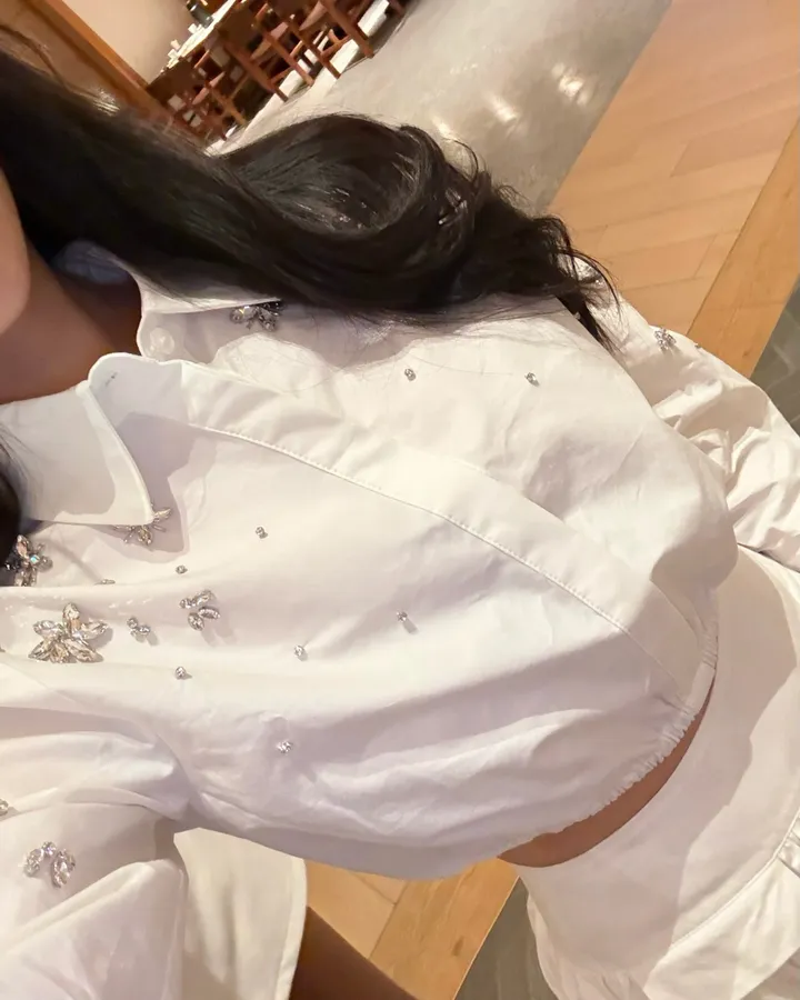 [하이퀄리티] 보석 큐빅 셔츠 스커트 투피스 S,M,L 상세 이미지 15