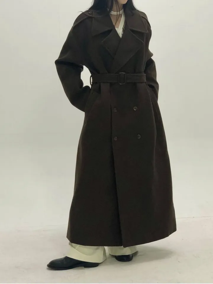 [Unisex] Mael maxi coat (3co) / 울 오버 루즈핏 누빔 안감 벨트 맥시 코트 상세 이미지 6