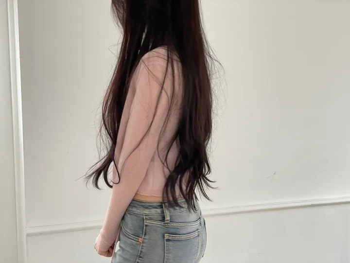 6color 루니 여리핏 리본 시스루 롱슬리브 가디건 상세 이미지 19