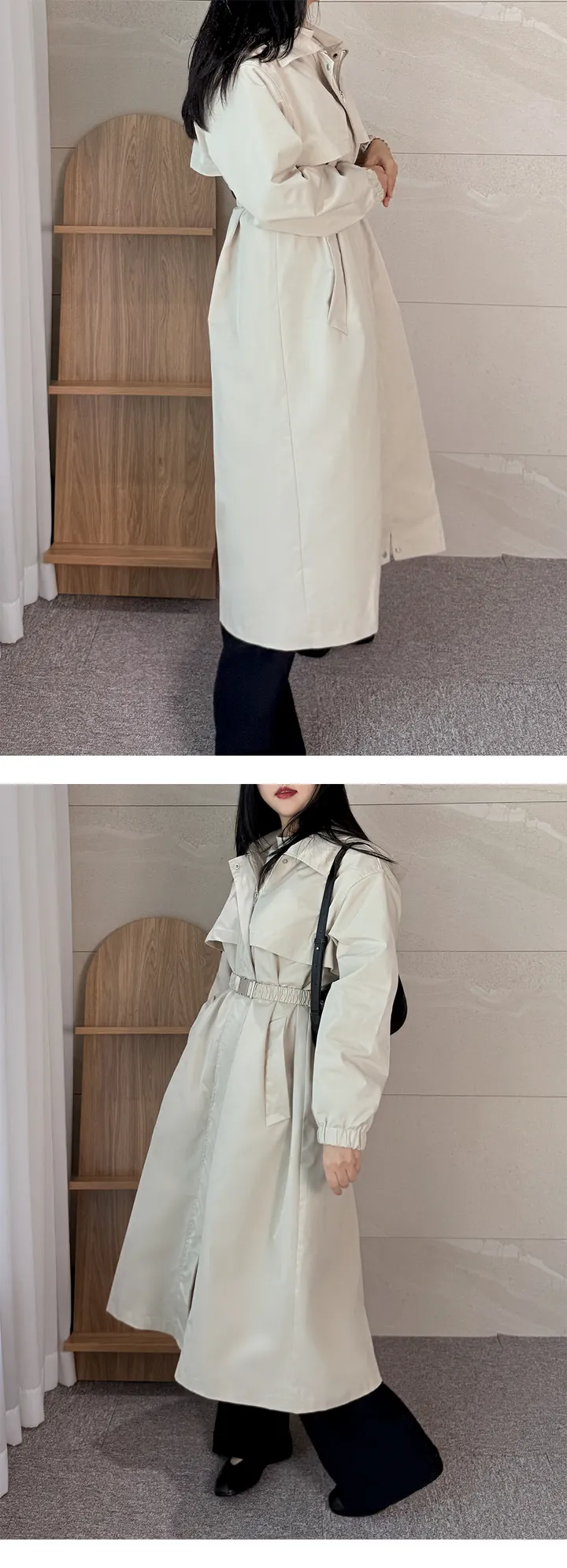 여성트렌치후드롱벨트바바리 봄트렌치바바리 상세 이미지 7