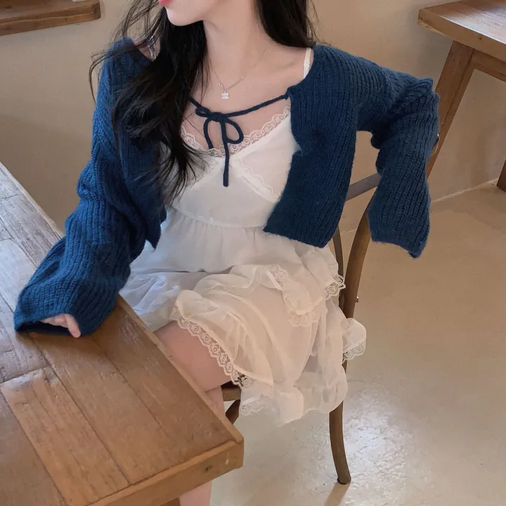 [흘러내림X]퓨어 울 모헤어 리본 볼레로 크롭 가디건 - 4color 상세 이미지 10