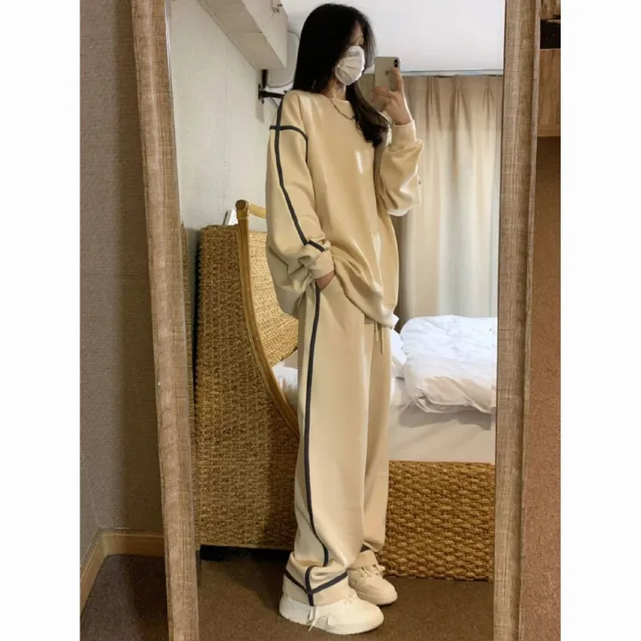 🧡힙🧡루즈핏 청바지 트레이닝 세트 기본 꾸안꾸 새학기 간절기 봄가을 맨투맨 트레이닝바지 조거팬츠 마실룩 캐주얼 상세 이미지 4
