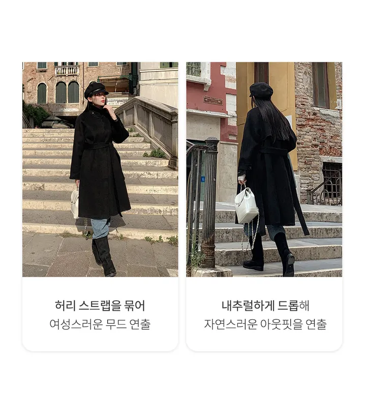 [자체제작/3천장돌파/S-L]마벨 프리미엄 히든단작 울 핸드메이드 하프 코트 상세 이미지 25