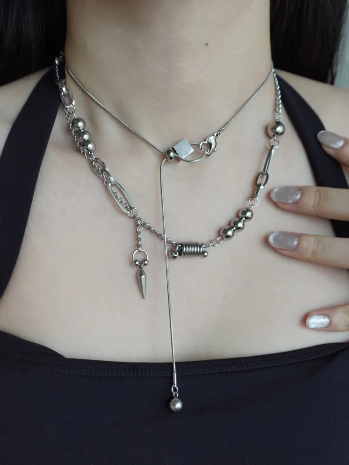 [써지컬] pierce drop necklace | 피어싱 볼 드롭 목걸이 상세 이미지 16