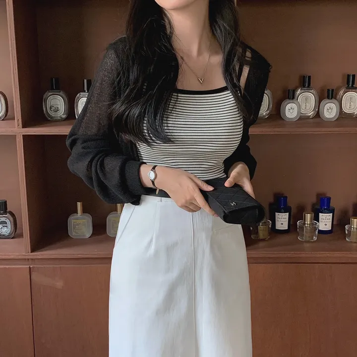 [햇빛차단☀️/블랙 당일출고!] 자체제작 #크치Made 순애 린넨 세미 크롭 볼레로 여름가디건 - cd (장마룩,워터밤,흠뻑쇼 필수템) 상세 이미지 55