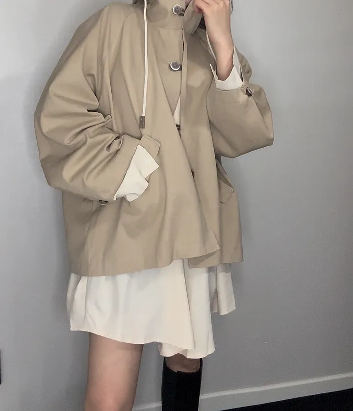 [🤍당일출고🤍/아방핏제대로2color/고퀄리티] 프리미엄 하프 후드 트렌치 야상 코트 자켓 상세 이미지 38