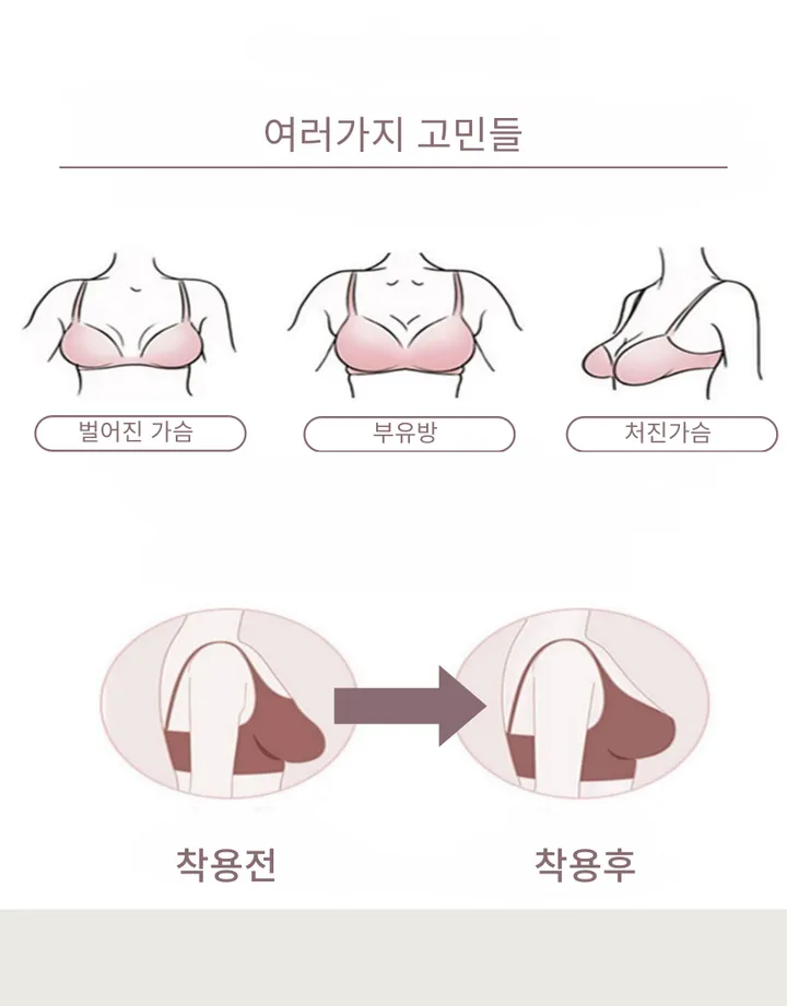노와이어 80~95 B컵, C컵 큐빅포인트 브라 3colors 상세 이미지 2