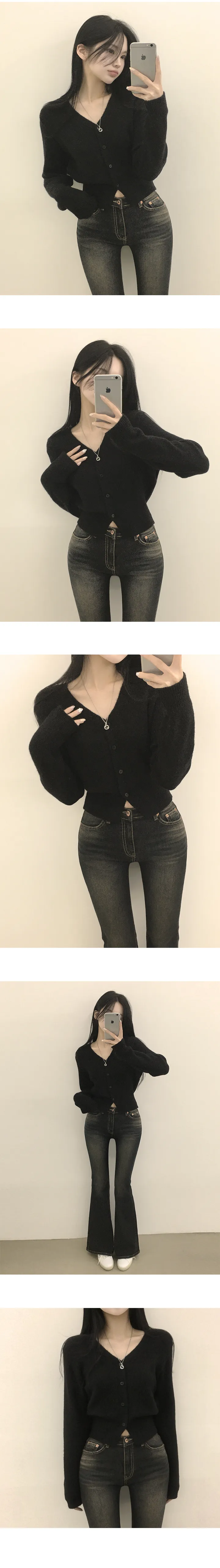 [고퀄,캐시울🤍/색감맛집] 허리잘록~ 여리핏, 부드러운 캐시 울 브이넥 크롭 니트가디건 (9color) 상세 이미지 10