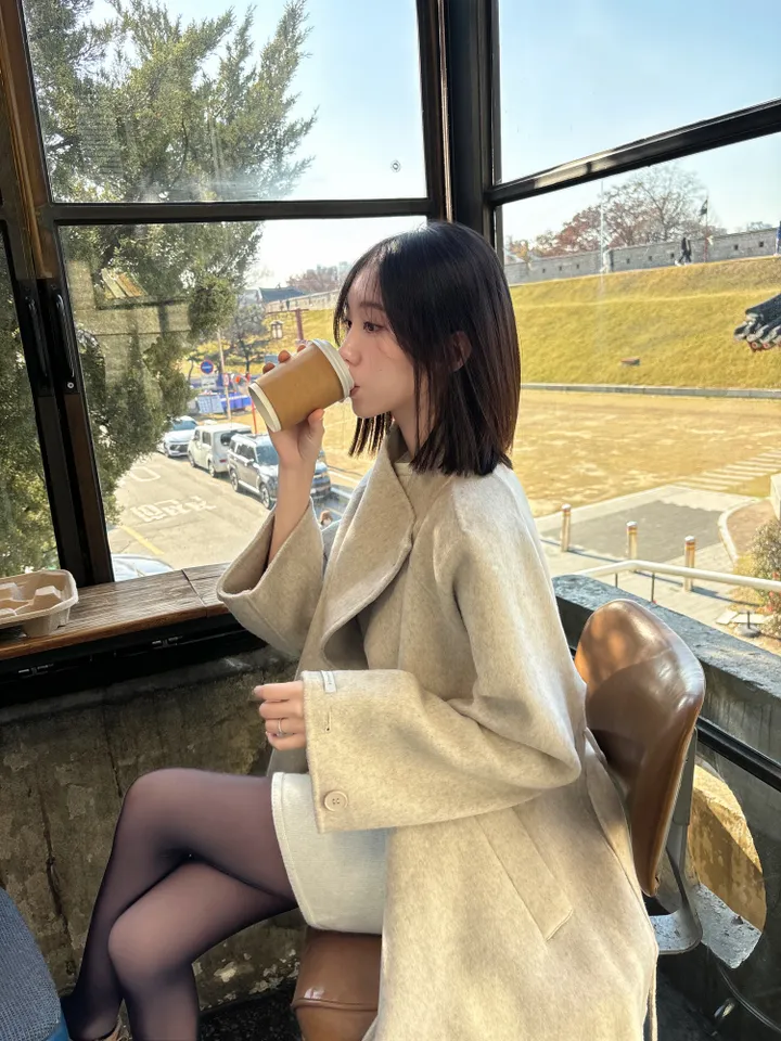 [프리미엄 퀄리티/국내제작]메리노울 90 로로 숄카라 하프 핸드메이드코트 상세 이미지 7