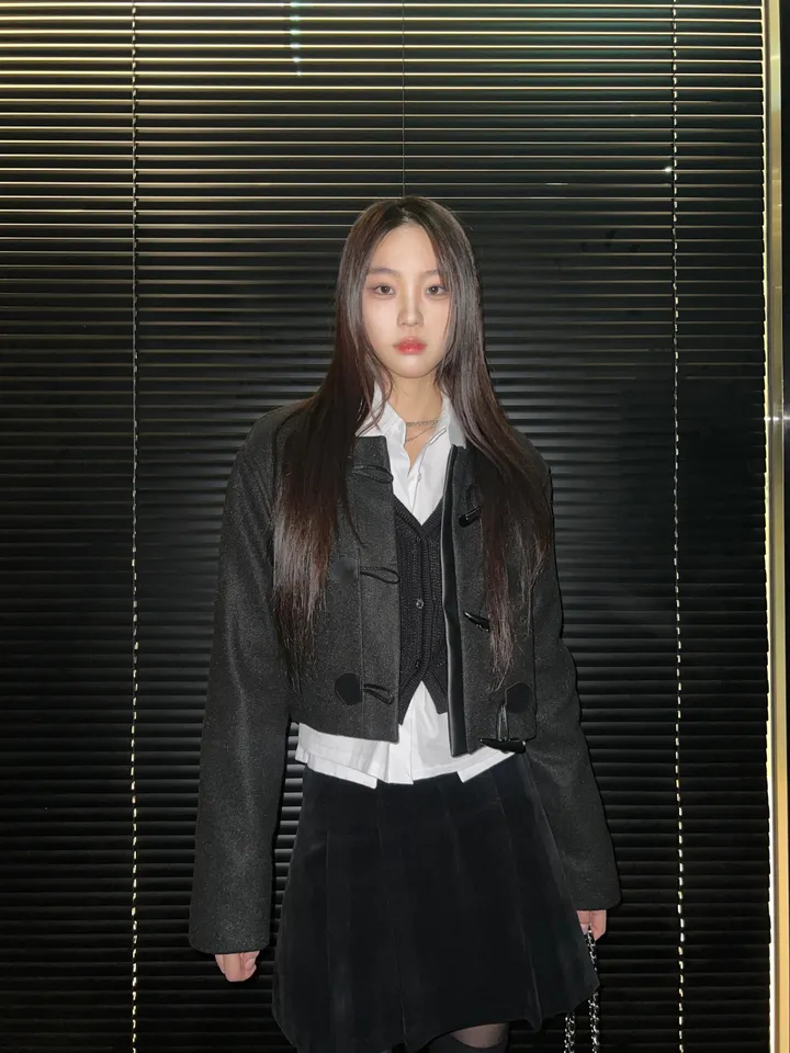 [24재입고] 윈터 더플 코트 크롭 자켓 (Black) 상세 이미지 9