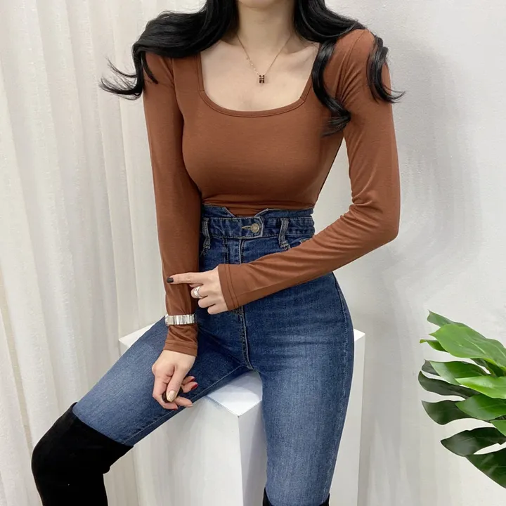 🚀당일발송🚀[묶음할인/안감기모] 가을 겨울 조이 기모 스퀘어넥 긴팔 티셔츠 이너티 상세 이미지 40