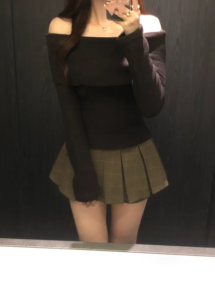 +특가할인✨ [봄신상/팔뚝살소멸핏] 기본충실! 로제 오프숄더 슬림 니트 긴팔 티셔츠 knit (*핏,컬러완벽 *흘러내림X) 상세 이미지 76
