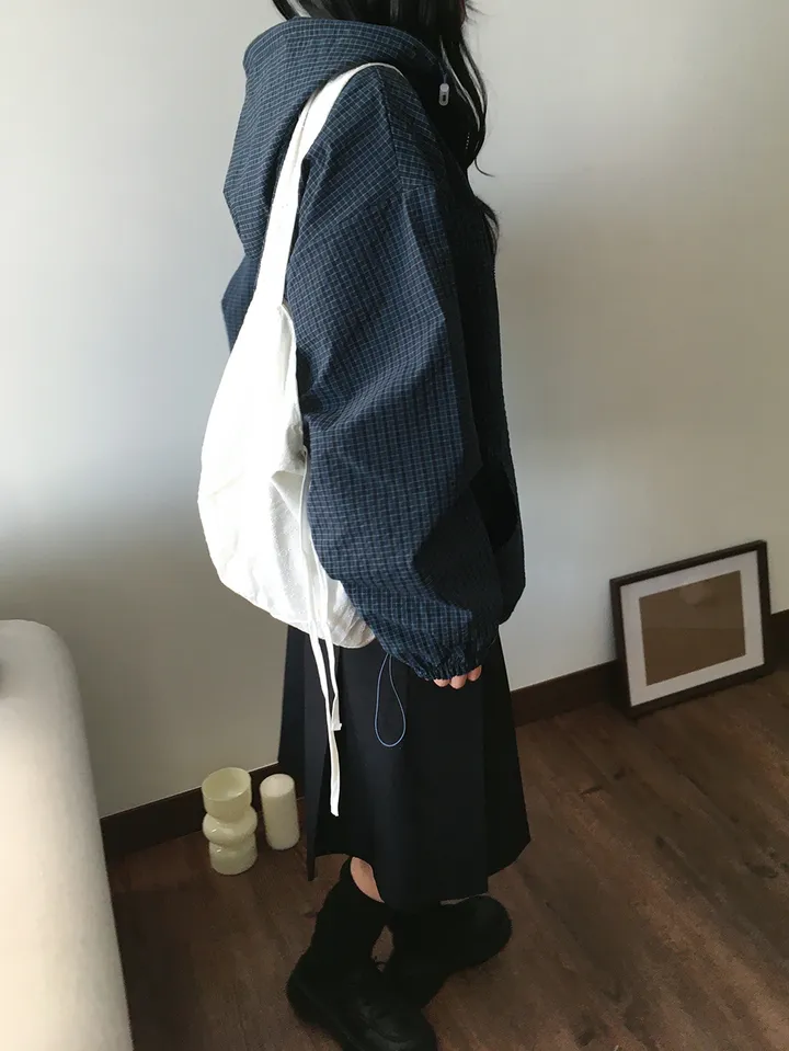 MD픽🩵 베카 체크 투웨이 후드 점퍼(5color) 상세 이미지 14