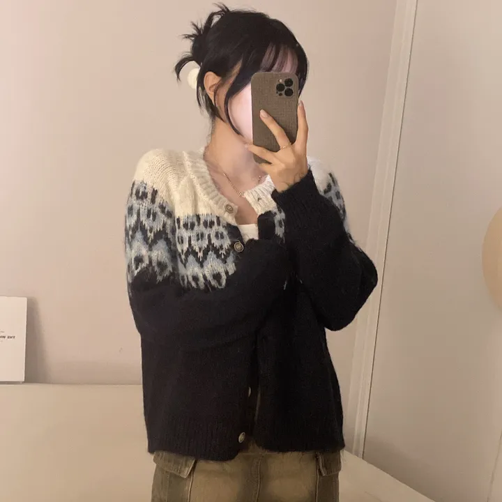 [손등덮는/🧶여리포근] 겨울 필수 아이템! 아벨 노르딕 앙고라 긴팔 니트 가디건 상세 이미지 21